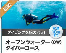 初級 ダイビングを始めよう！オープンウォーター（OW）ダイバーコース